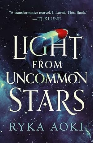 Couverture de la lumière des étoiles peu communes de Ryka Aoki; Image d'un poisson koi dans l'espace