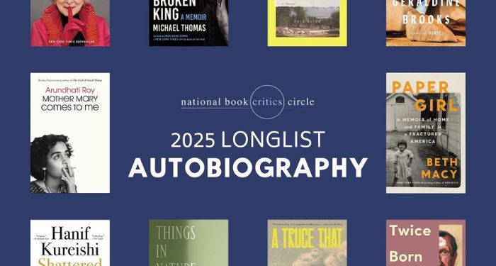 Voici la longue liste du National Book Critics Circle pour l'autobiographie