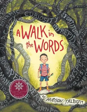 un graphique de la couverture de A Walk in the Words d'Hudson Talbott