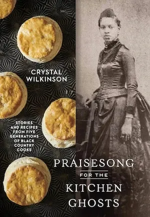 un graphique de la couverture de Praisesong for the Kitchen Ghosts