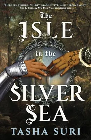 l'île dans la couverture marine argentée