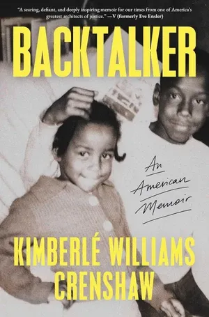un graphique de la couverture de Backtalker: An American Memoir par Kimberlé Williams Crenshaw